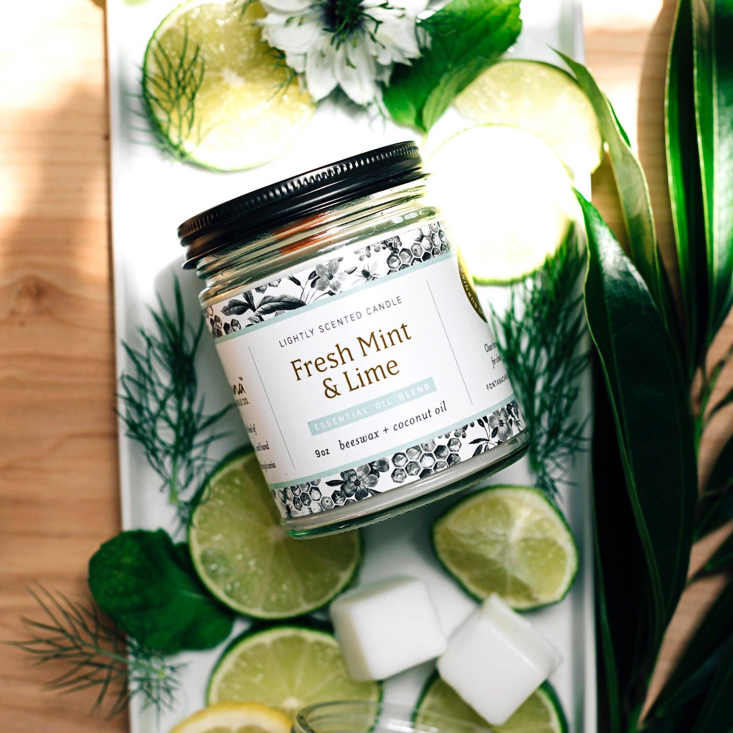 Fresh Mint & Lime Essential Oil Small Tin Candle