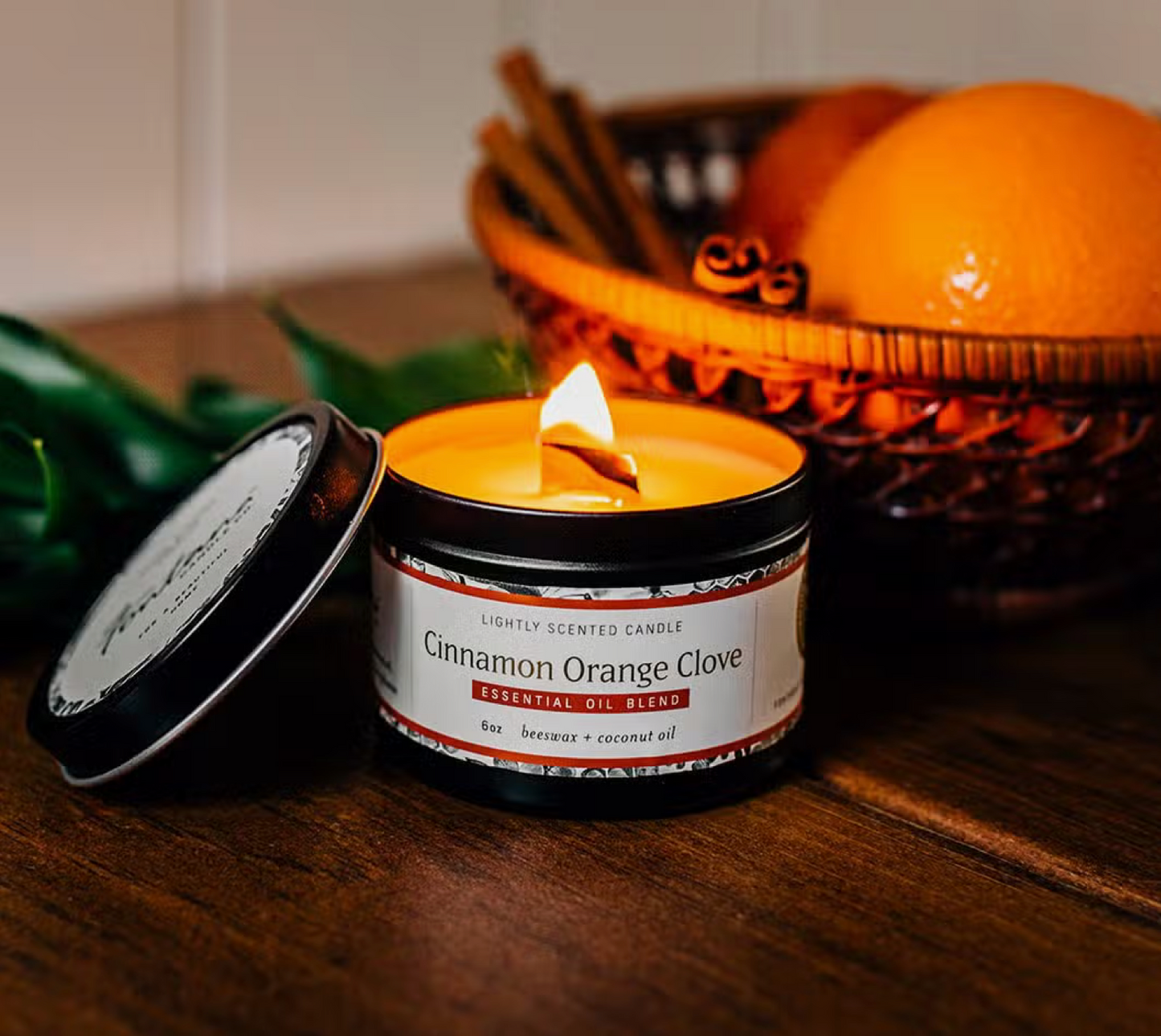 Cinnamon Orange Clove Essential Oil Small Tin Candle