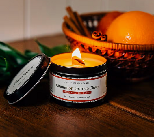 Cinnamon Orange Clove Essential Oil Small Tin Candle (Seasonal)