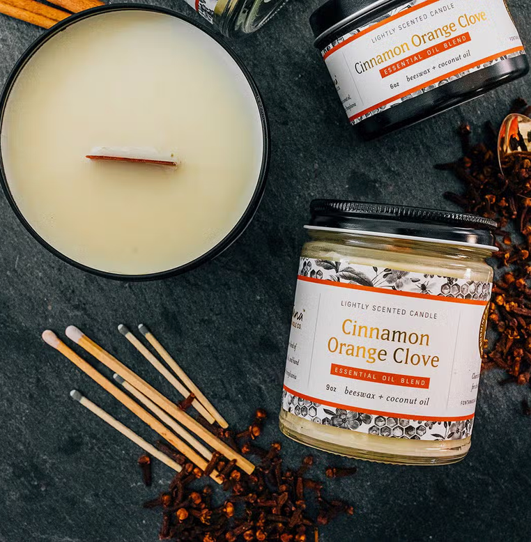 Cinnamon Orange Clove Essential Oil Small Tin Candle