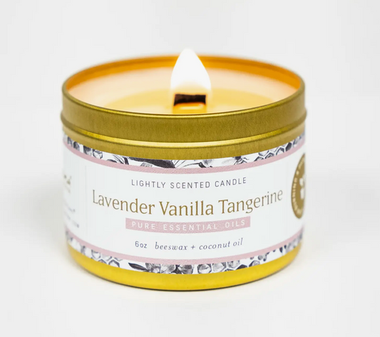 Lavender Vanilla Tangerine Essential Oil Small Tin Candle
